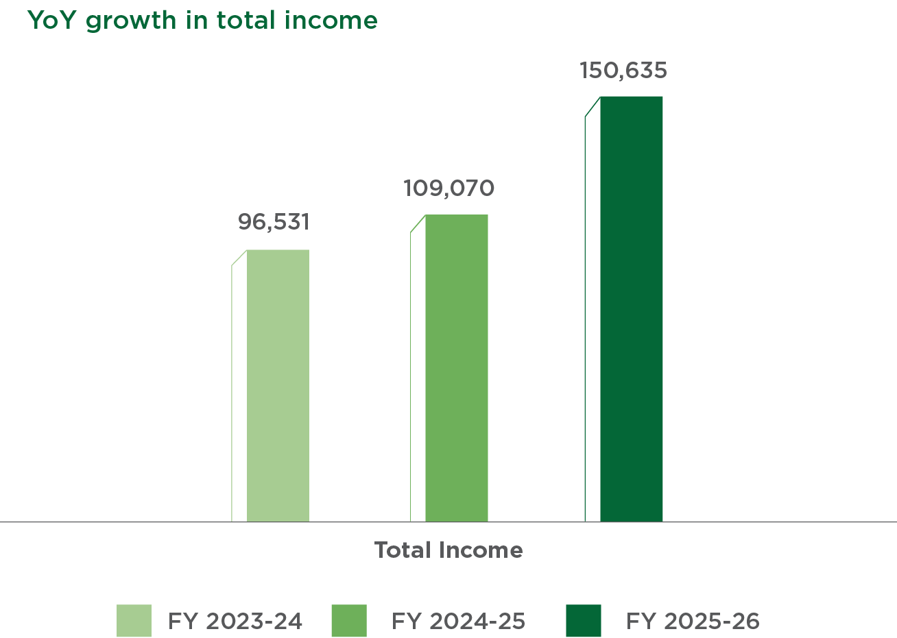 YoY growth in total income graph